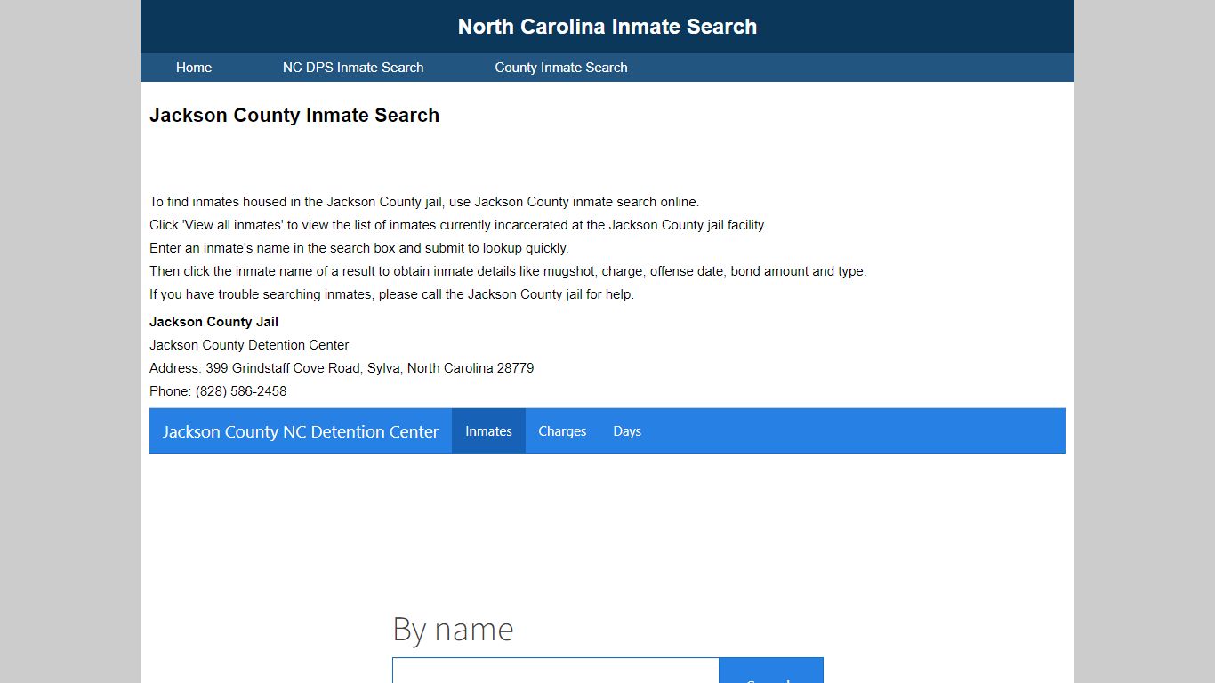 Jackson County Inmate Search